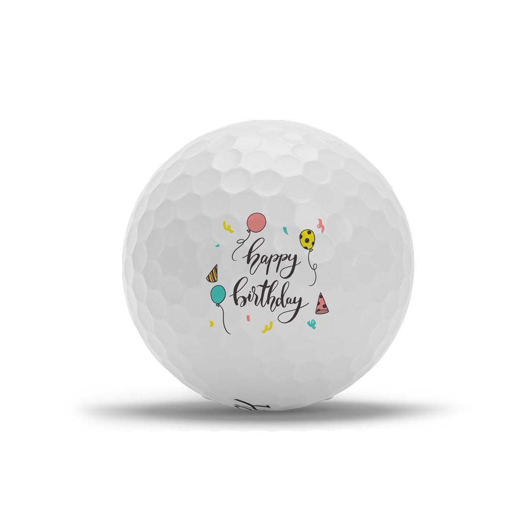Logoboll med "Happy birthday" text