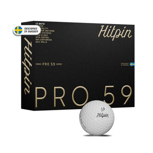 Hitpin pro 59 förpackning med en golfboll uppvisad
